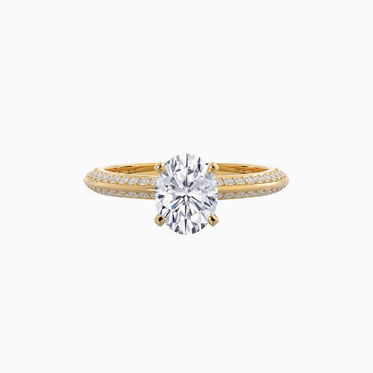 Double Paved Diamond Engagement Ring