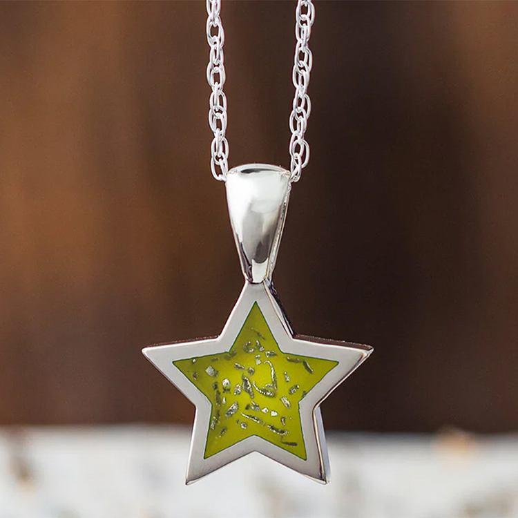 Yellow Star Meteorite Necklace