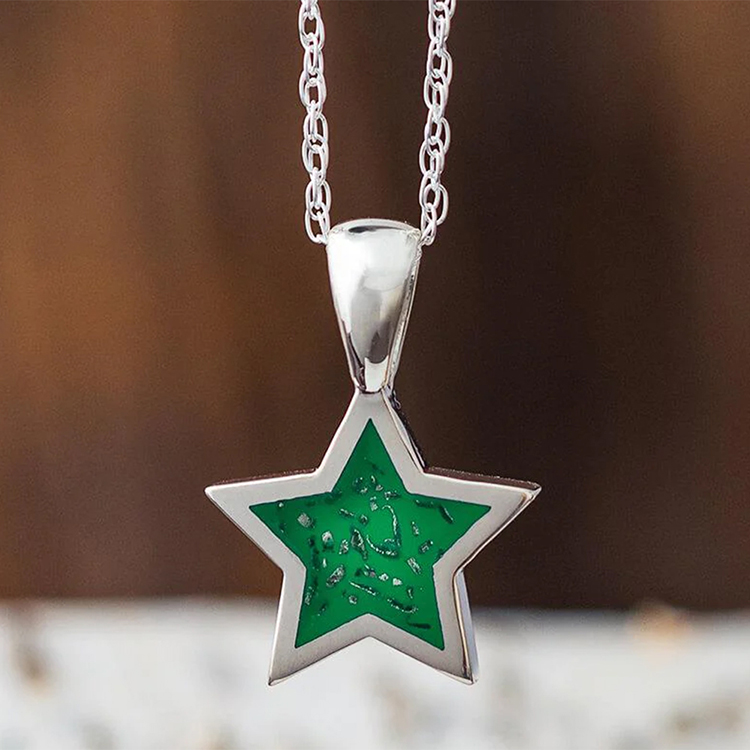 Green Star Meteorite Necklace
