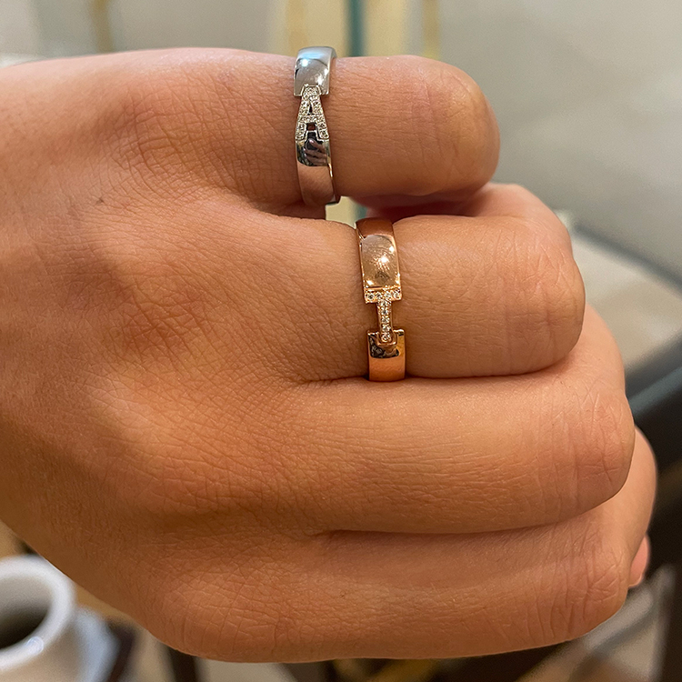 Diamond Initial Ring