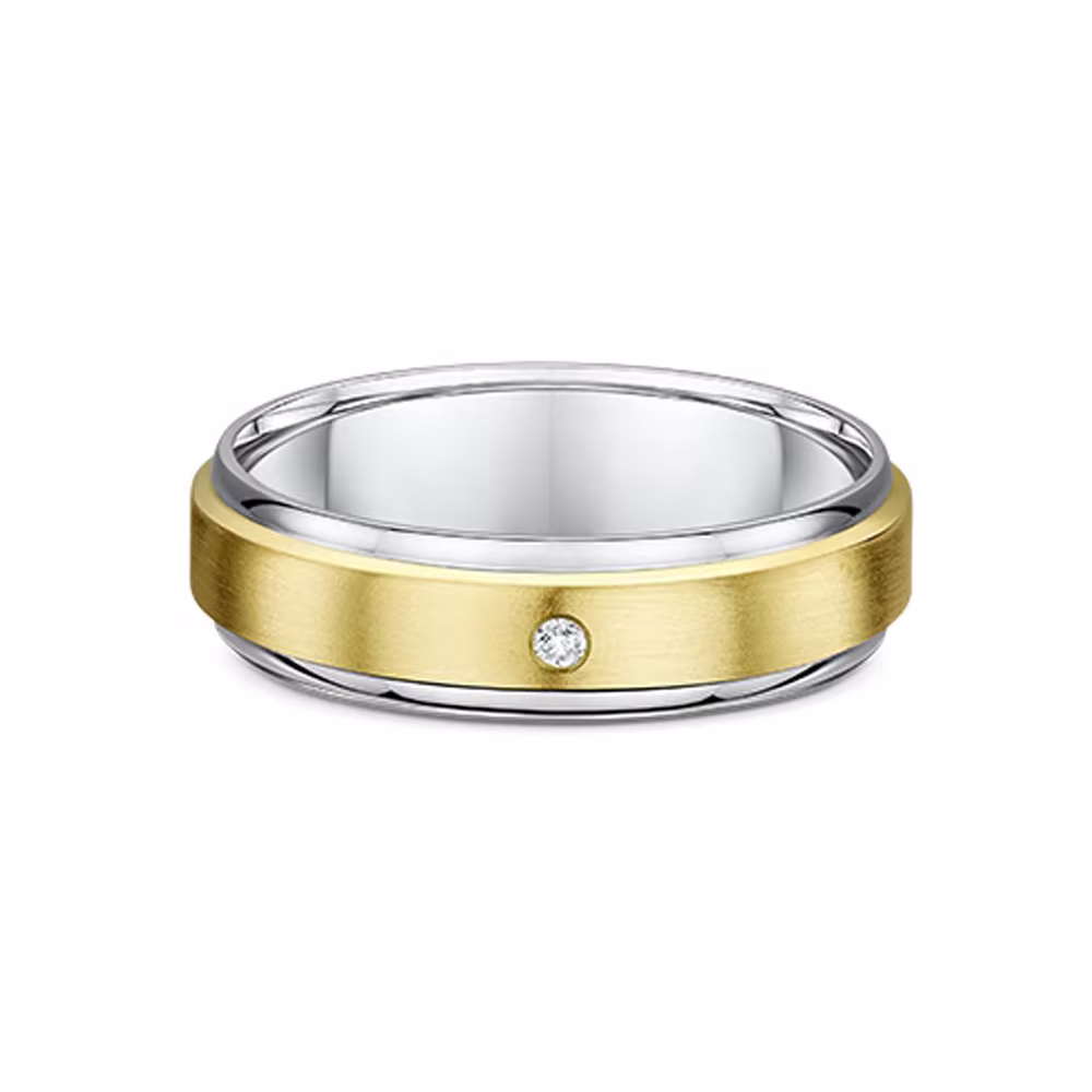 8mm Two Tone Wedding Band