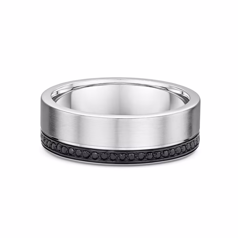 4mm Black Diamond Wedding Ring