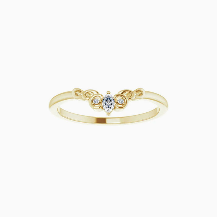 Arched wedding band