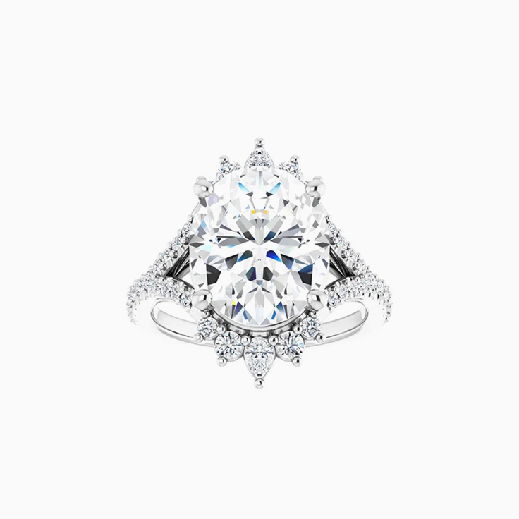 Unique oval engagement ring