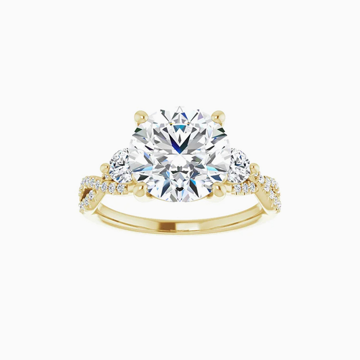 Twisted band solitaire engagement ring