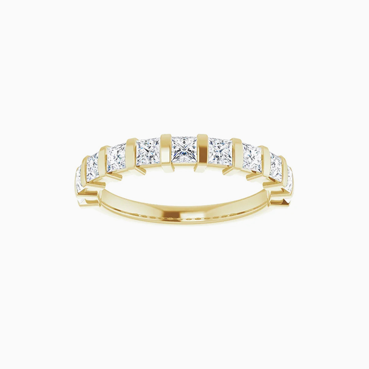 1 carat Princess cut wedding band