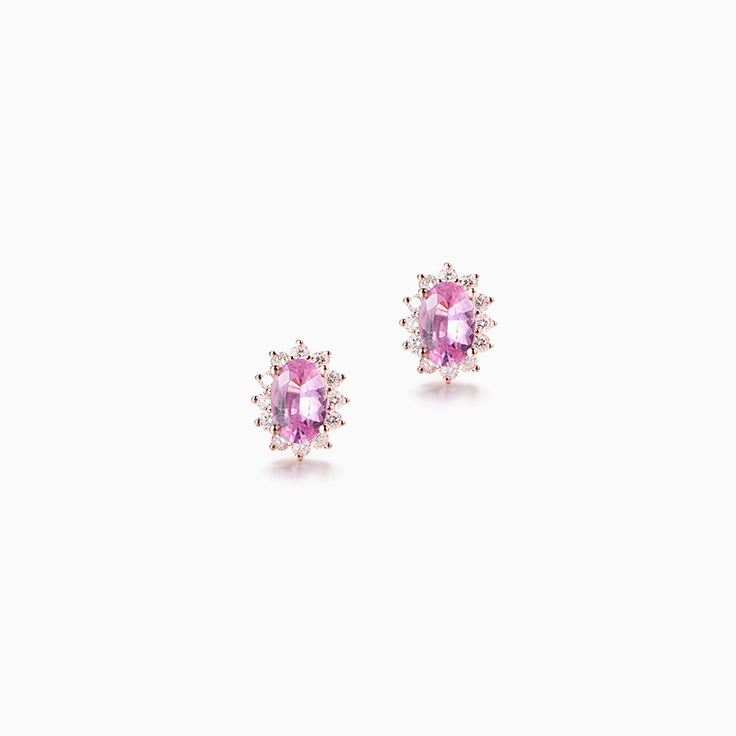Pink sapphire Studs