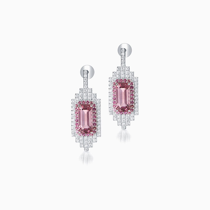Pink Tourmaline Drop Earrings