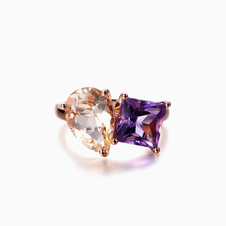 Amethyst And Scapolite Ring