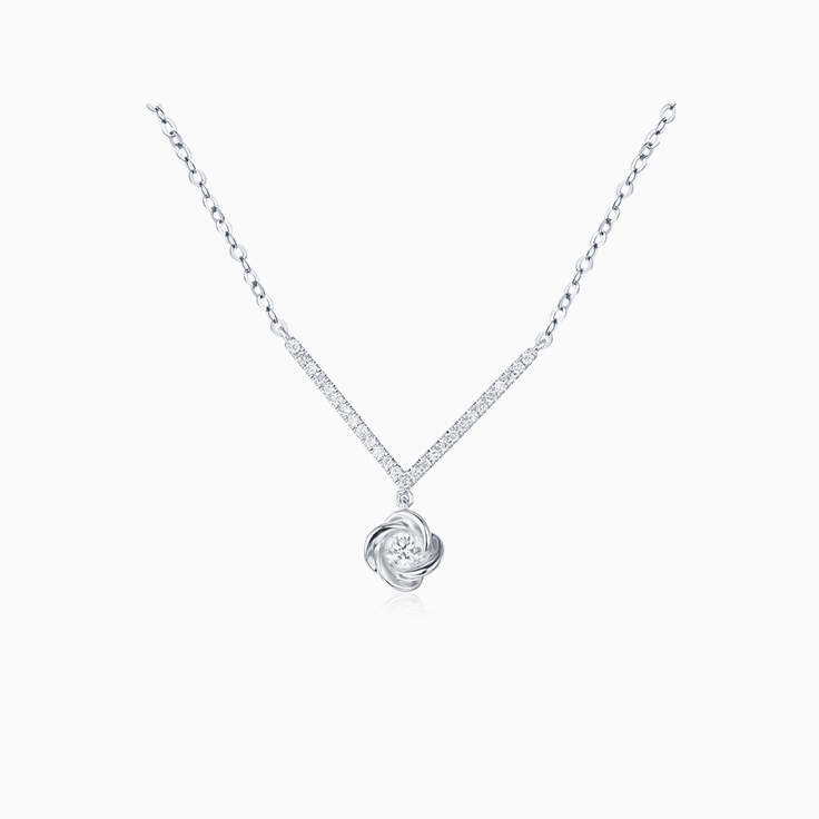 Diamond Flower Necklace