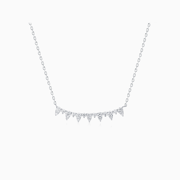 round Diamond bar necklace
