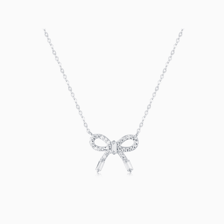Diamond Bow Necklace