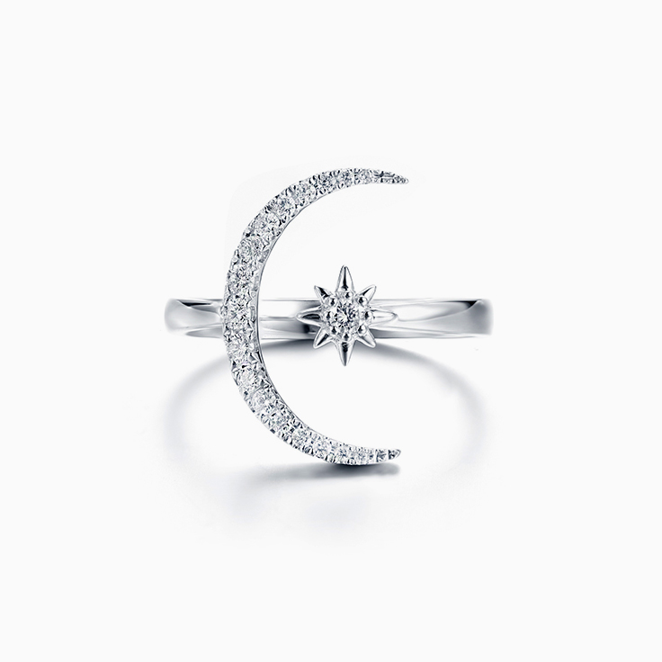 Moon Star Diamond Ring
