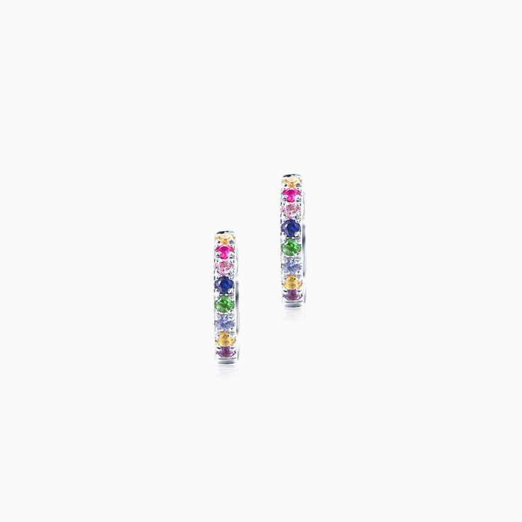 Coloured Gemstone huggies