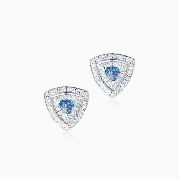 London Blue Topaz double halo studs