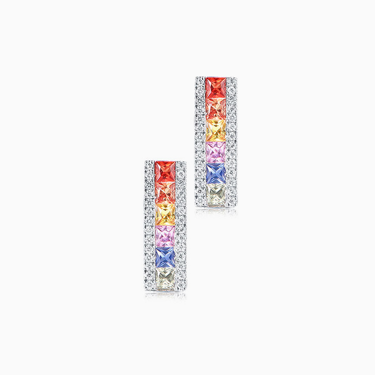 Multi Colour Sapphire Stud