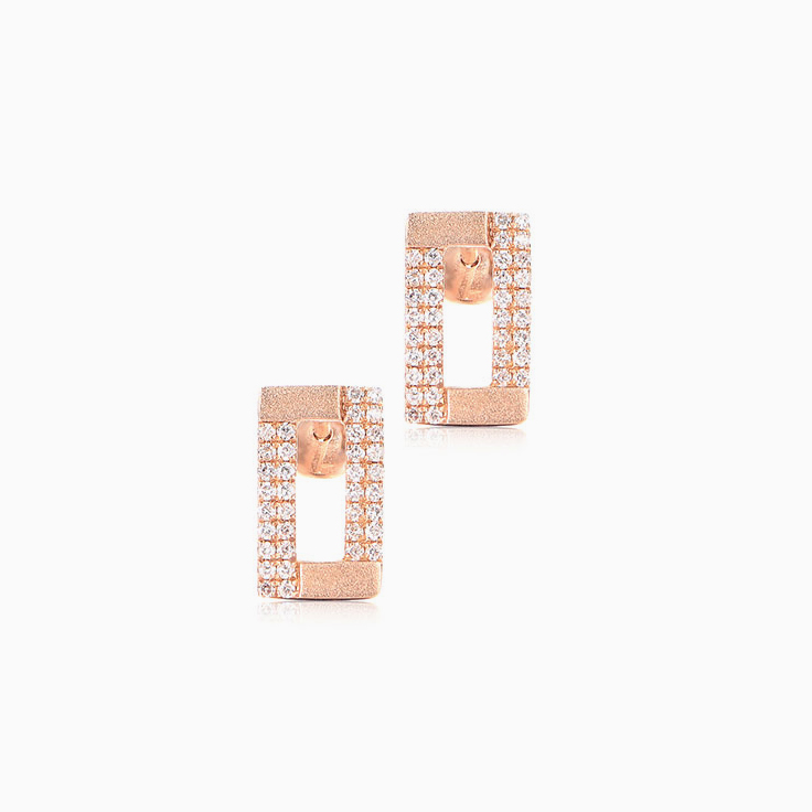 Rectangle Diamond Studs