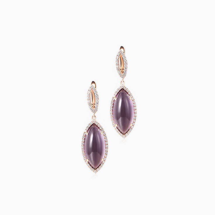 Marquise Amethyst Drop Earrings