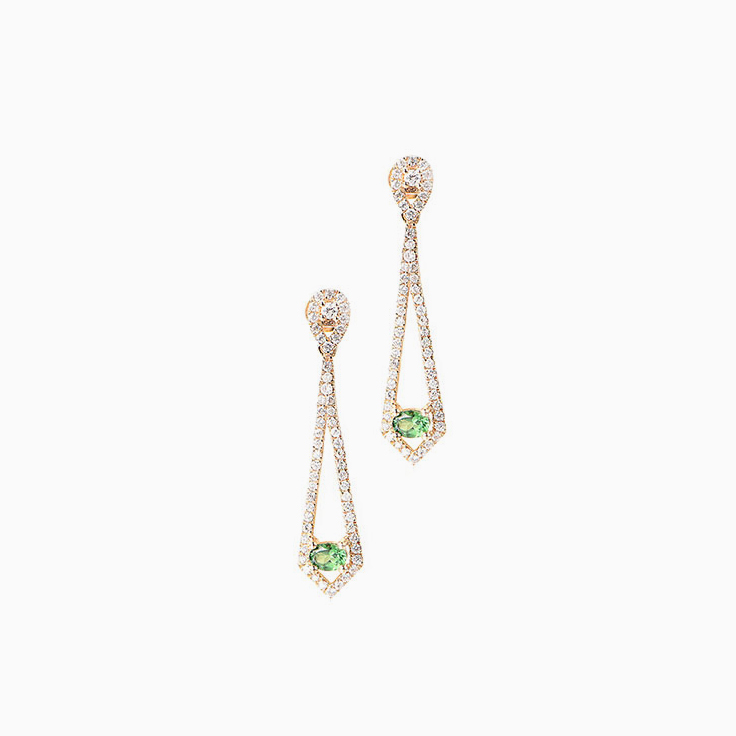 Oval Tsavorite Drop Earrings