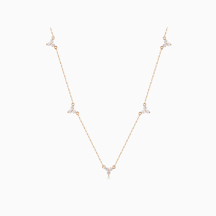 Three Stone Diamond Necklace