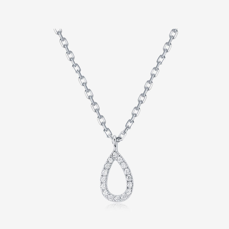 Tear drop diamond necklace
