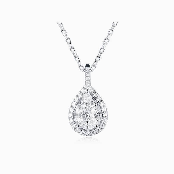 Pear Cluster Diamond Pendant