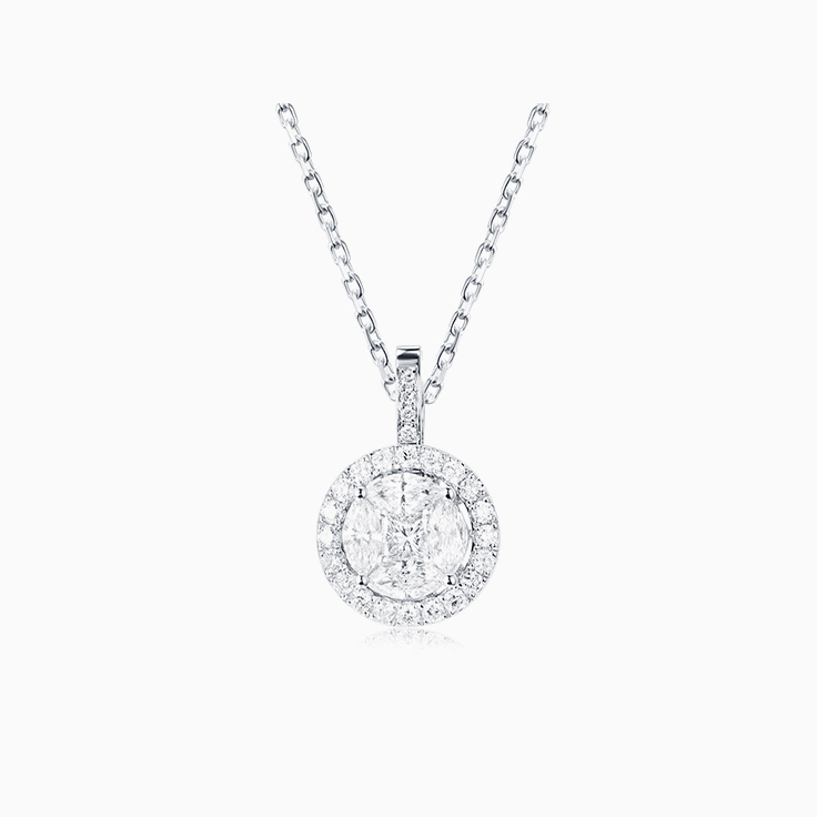 Round Diamond Cluster Pendant