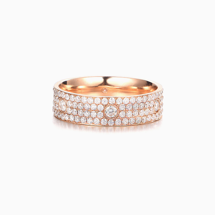 Four Row pave Eternity Diamond band
