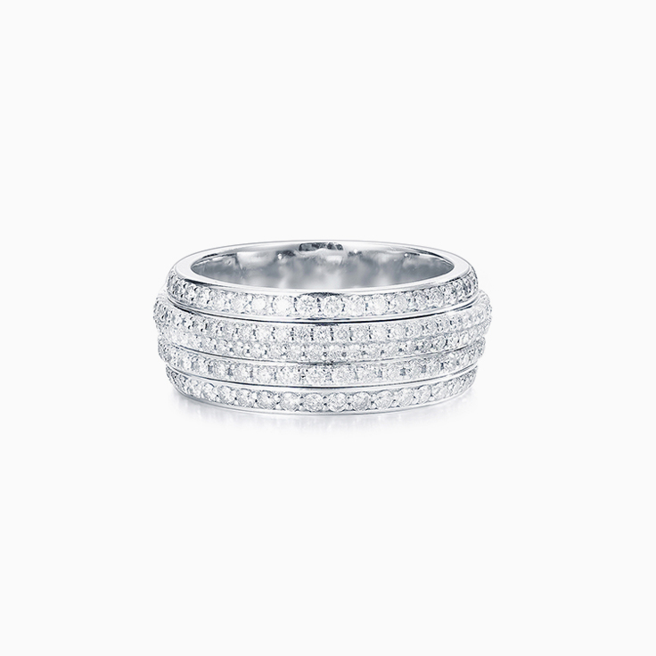 Five Row Pave Diamond Ring