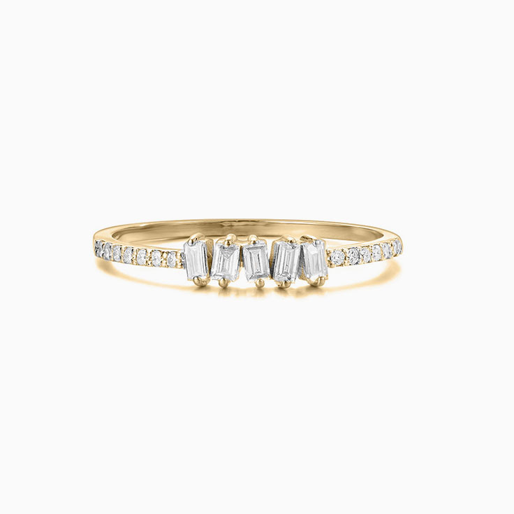 Baguette and Round Diamond Band