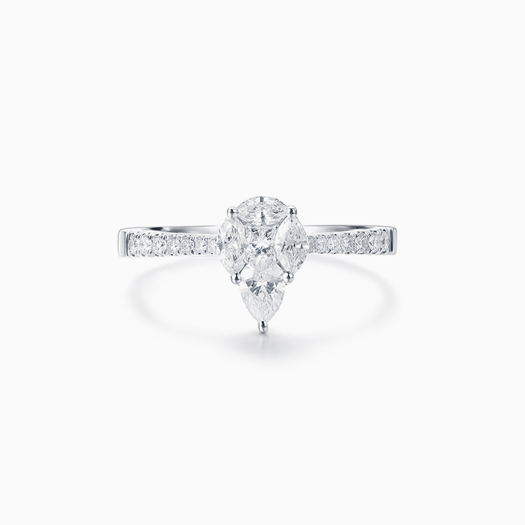 Pear Shape Cluster Ring