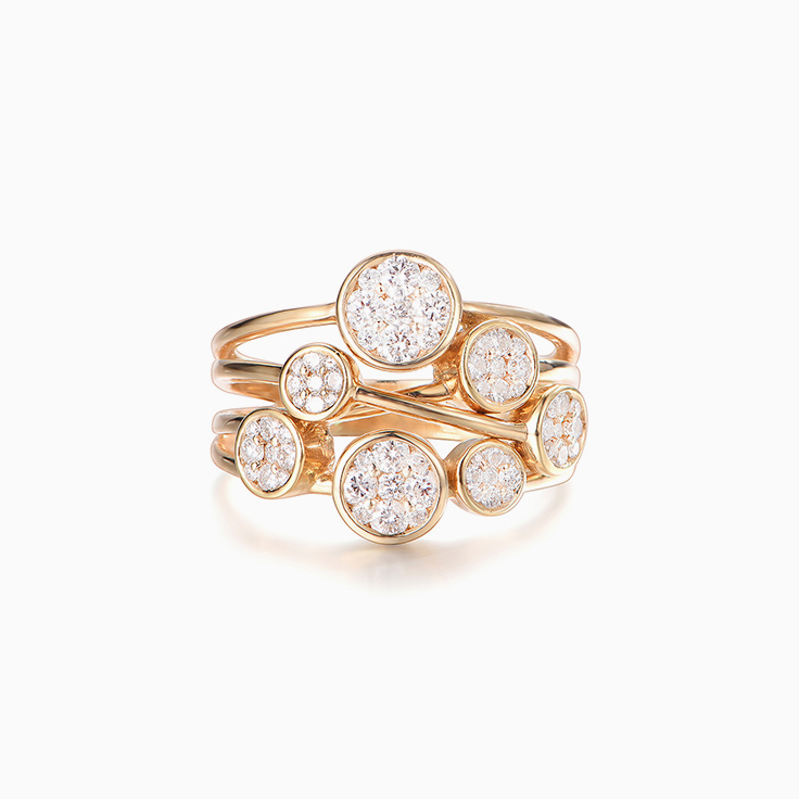 Three Band Cluster ring