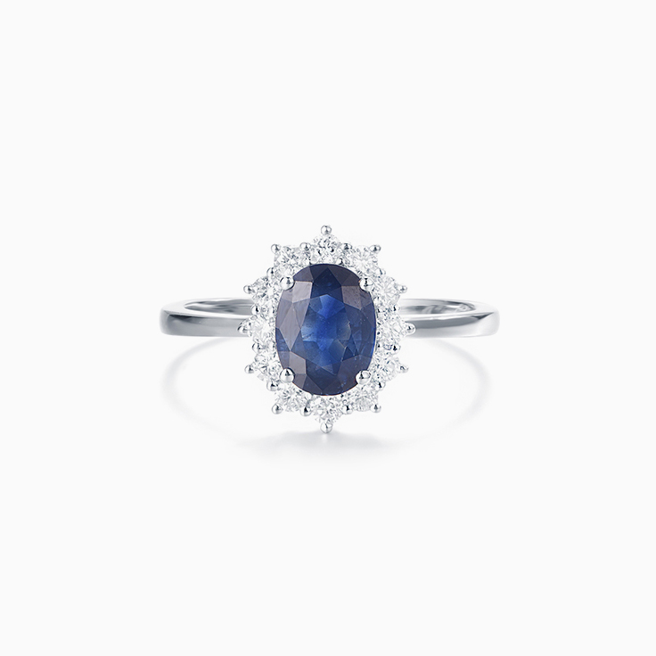 Oval Blue Saphhire Ring