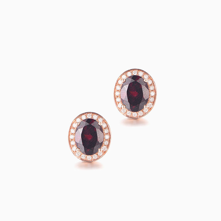 Rhodolite Garnet Studs
