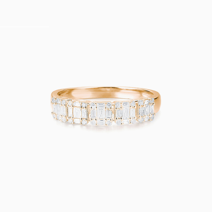 Baguette Cluster Diamond Band