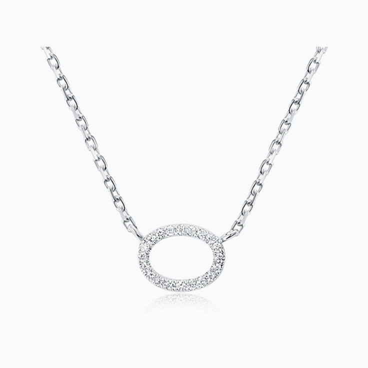 Oval Diamond Necklace