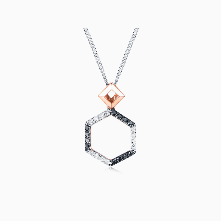 Black and White Diamond Pendant