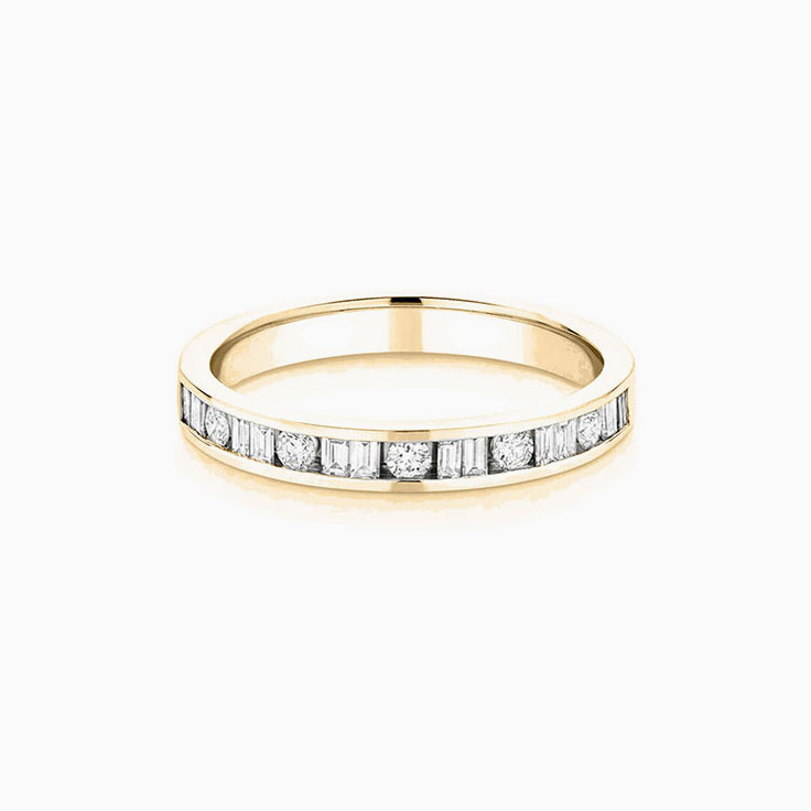 Baguette and Round Channel set Ring