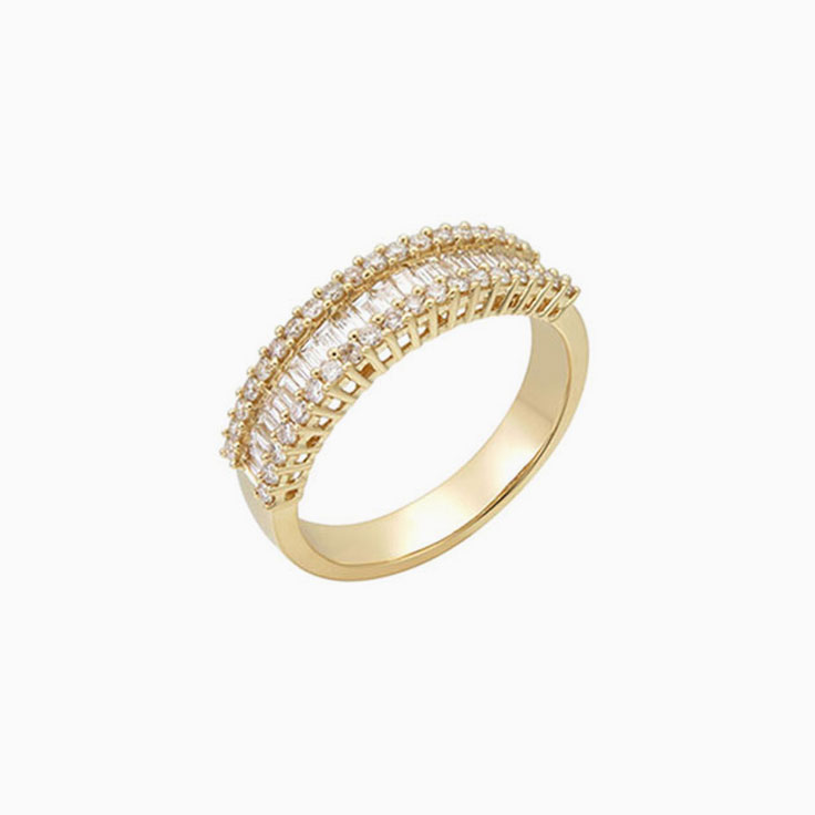 Baguette and Round stack ring 2124