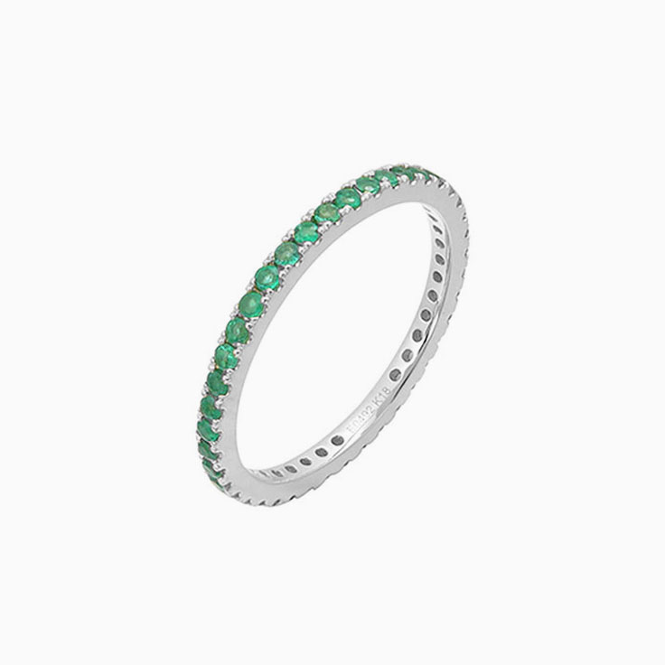 Green Emerald Eternity Ring