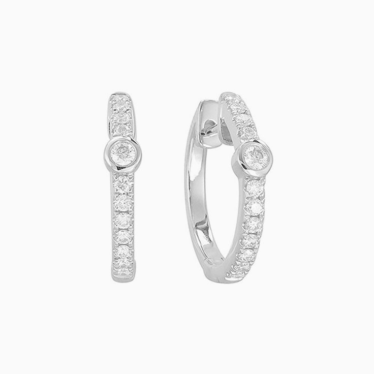 Pave set Diamond huggies F1030