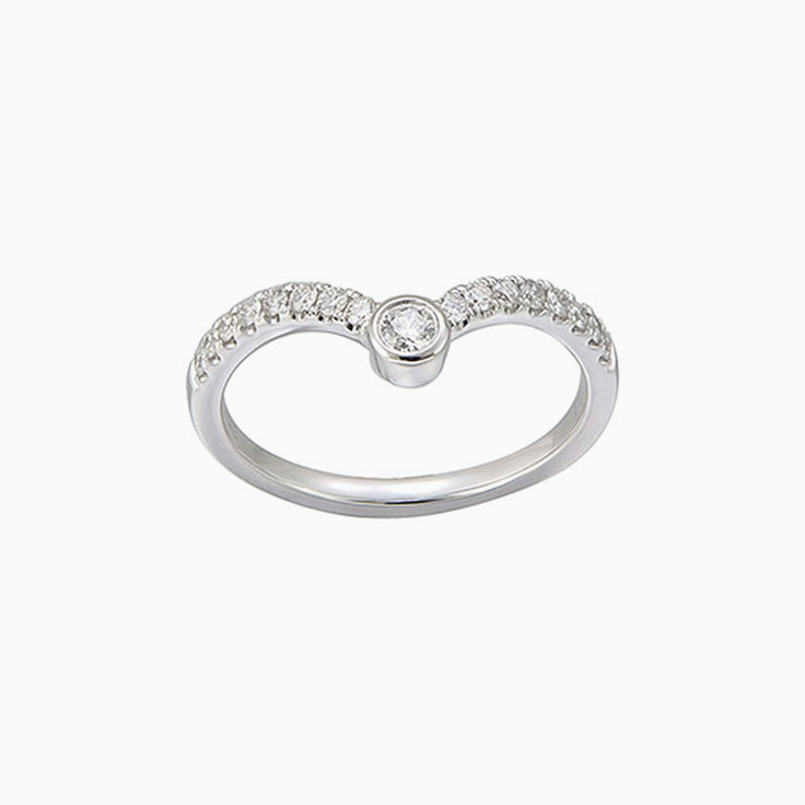 Curved Diamond wedding ring 3071