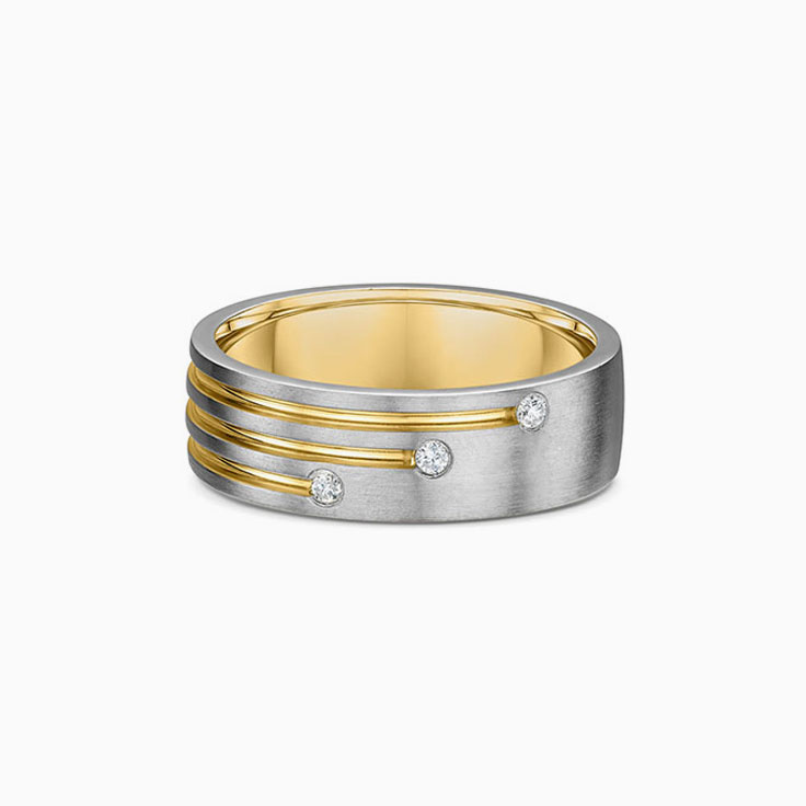 Two tone diamond Wedding ring 604A04
