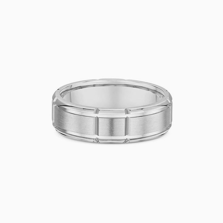Grooved Mens wedding ring 418a02