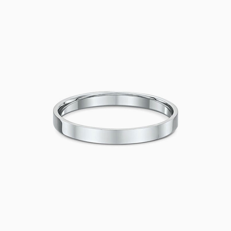 Plain White Gold Wedding Band Womens