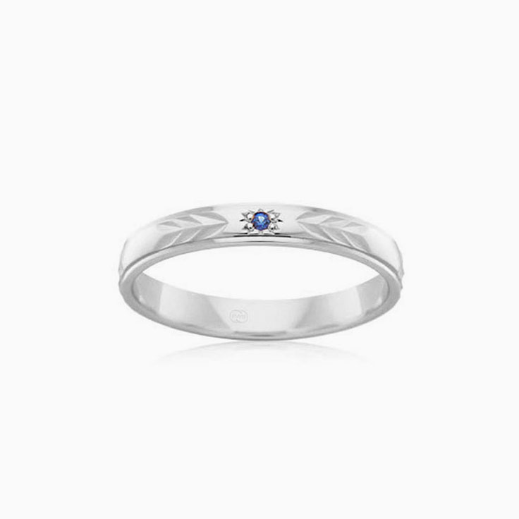 Drop set sapphire ring HR427