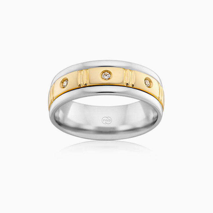 Two tone diamond wedder 2TJ3082