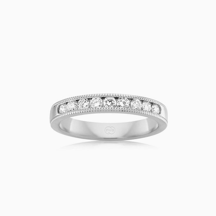 Channel set with Miligrain band J3439
