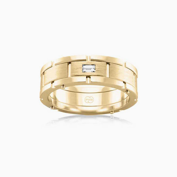 Baguette Diamond mens ring J4004