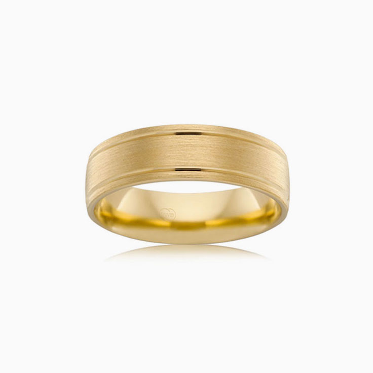 Double groove wedding ring B2867